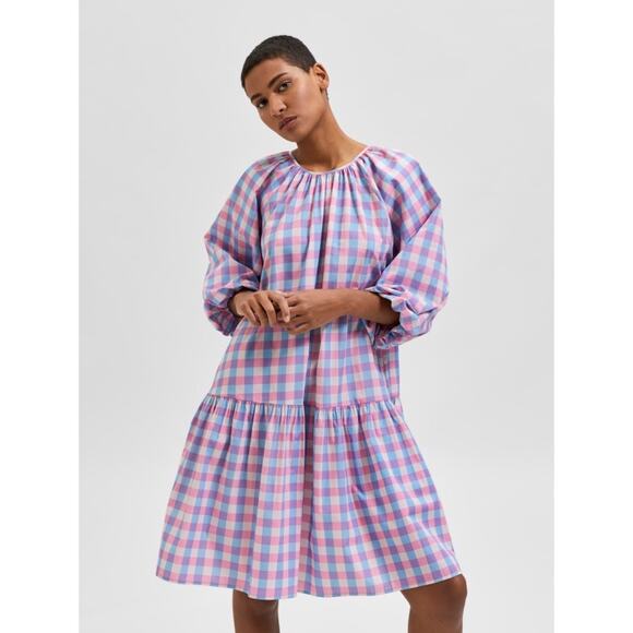 Selected Femme Blaire Check Mini Dress‎ - Picture 2 of 12